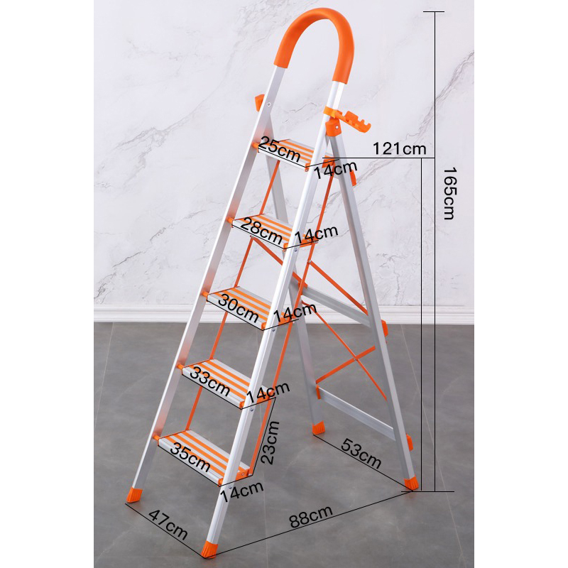 Thickened non-slip 5-step aluminum alloy orange