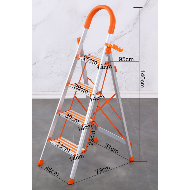 Thickened non-slip 4-step aluminum alloy orange
