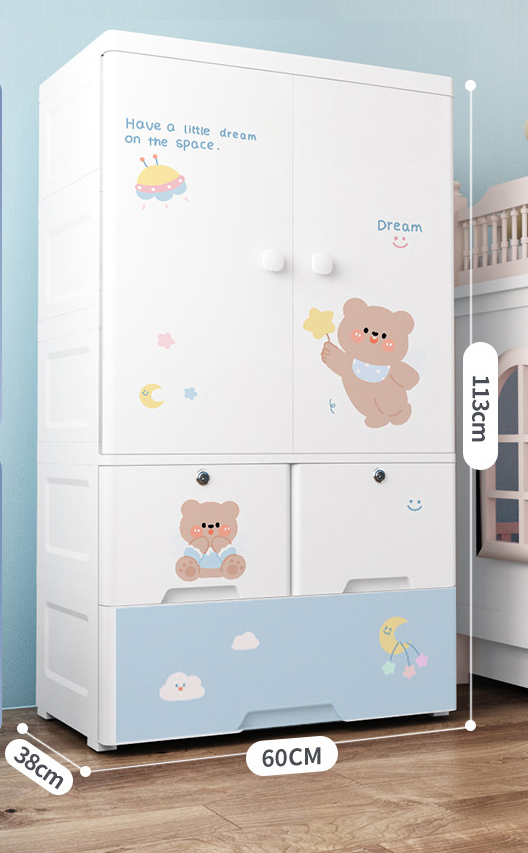 Cute Bear: 3 floors (double doors, 2 drawers)