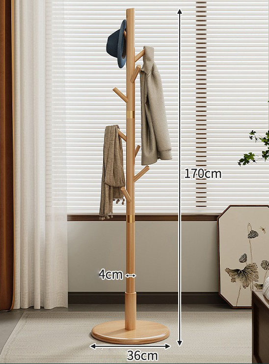 Wood color - Beech copper coat stand