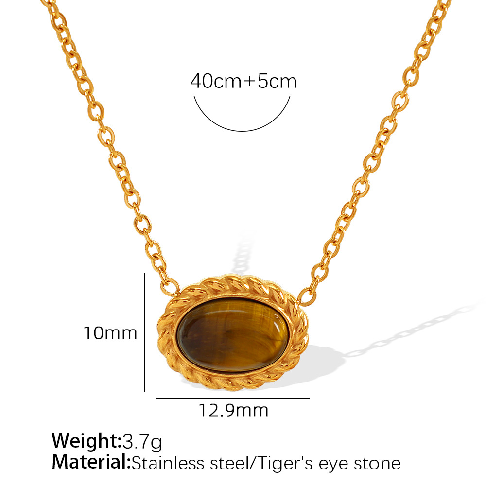4:Tiger's eye gold necklace