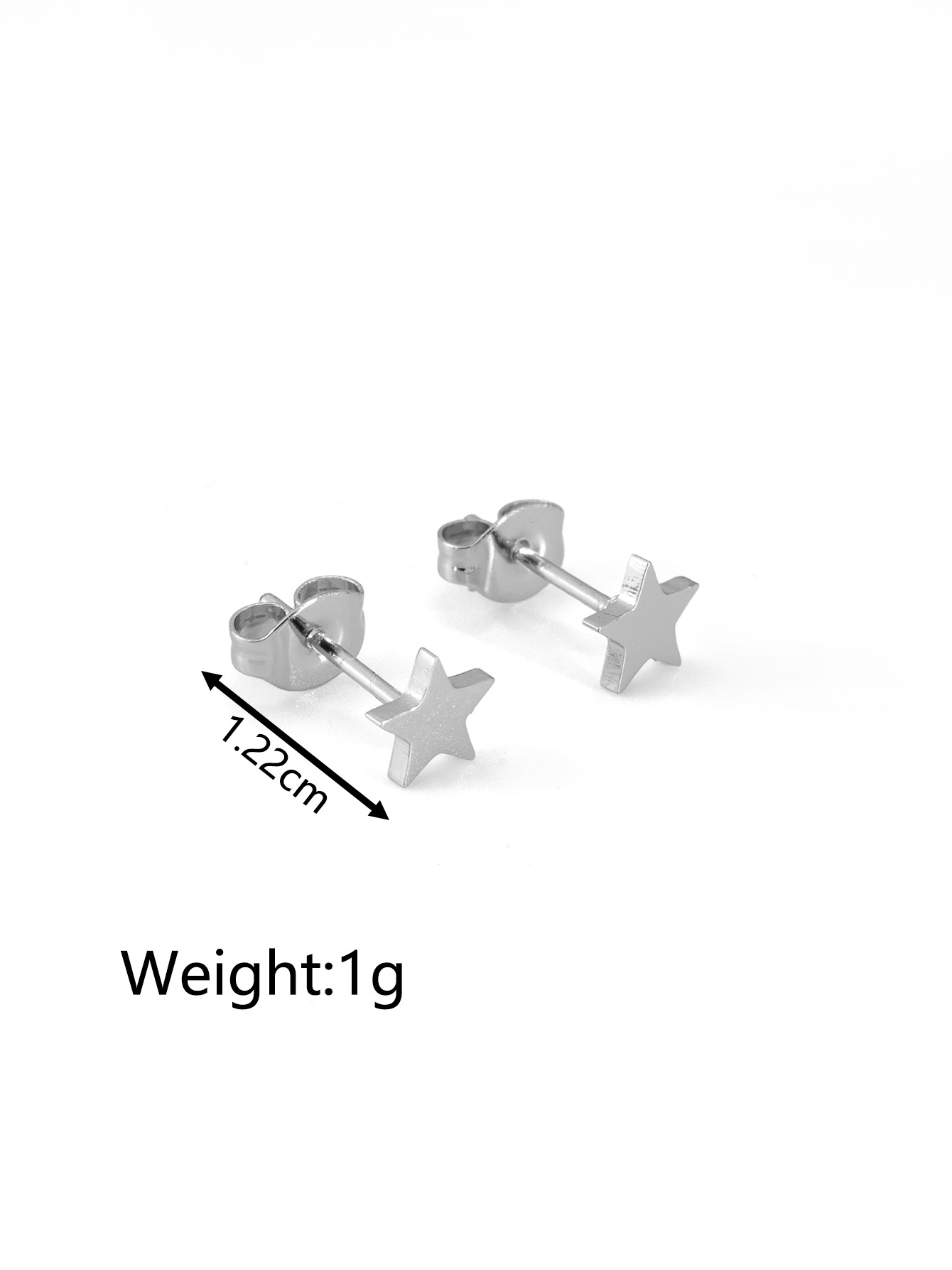 Five-pointed star  stud steel color