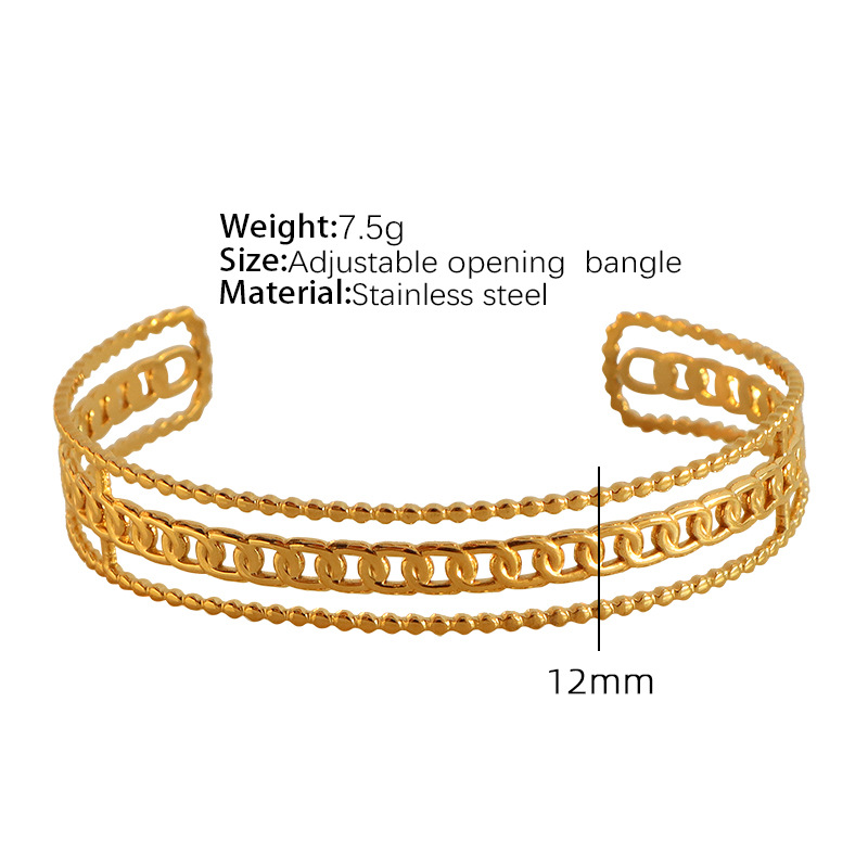 SZ48 Gold adjustable opening bracelet