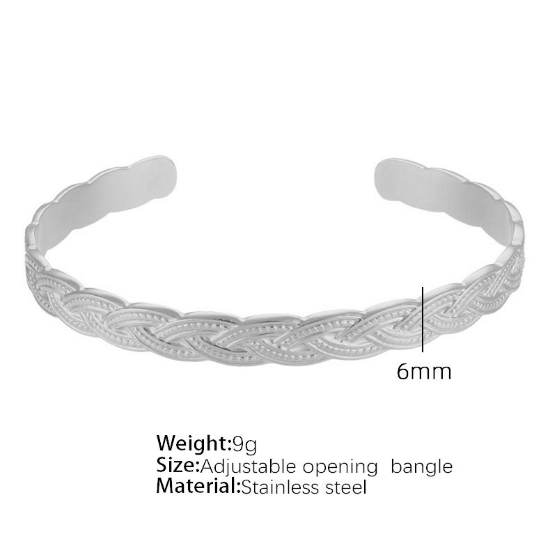 1:SZ39 Steel color adjustable opening bracelet