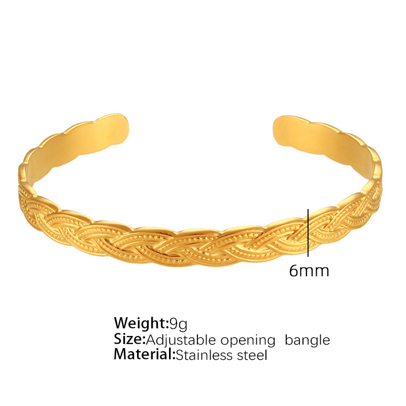 2:SZ39 Gold adjustable opening bracelet