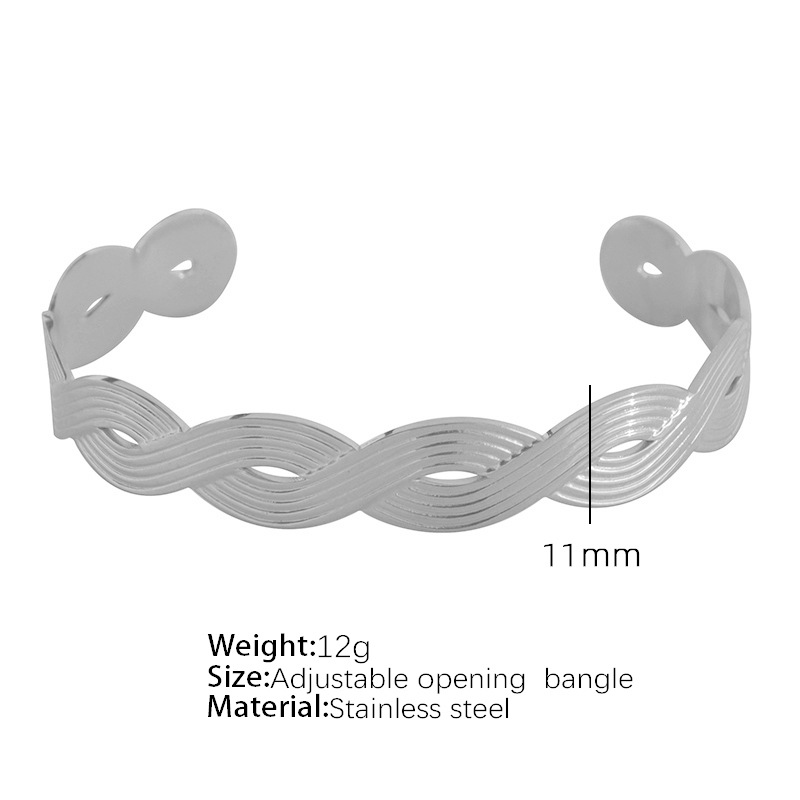 3:SZ40 steel color adjustable opening bracelet