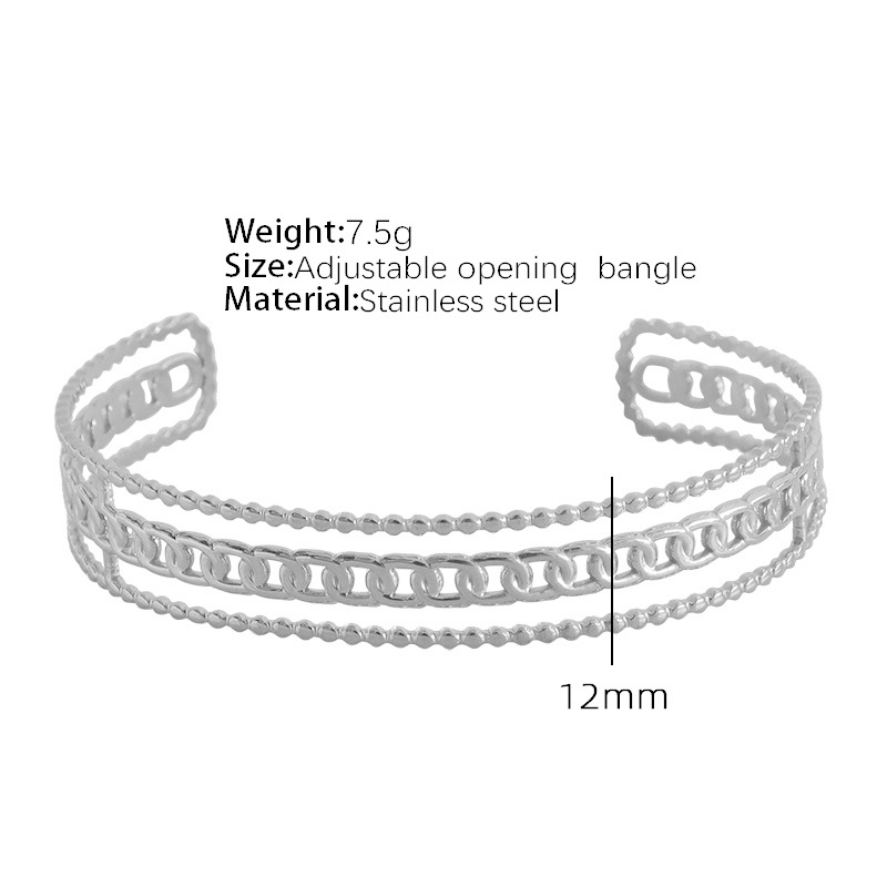 SZ48 steel color adjustable opening bracelet