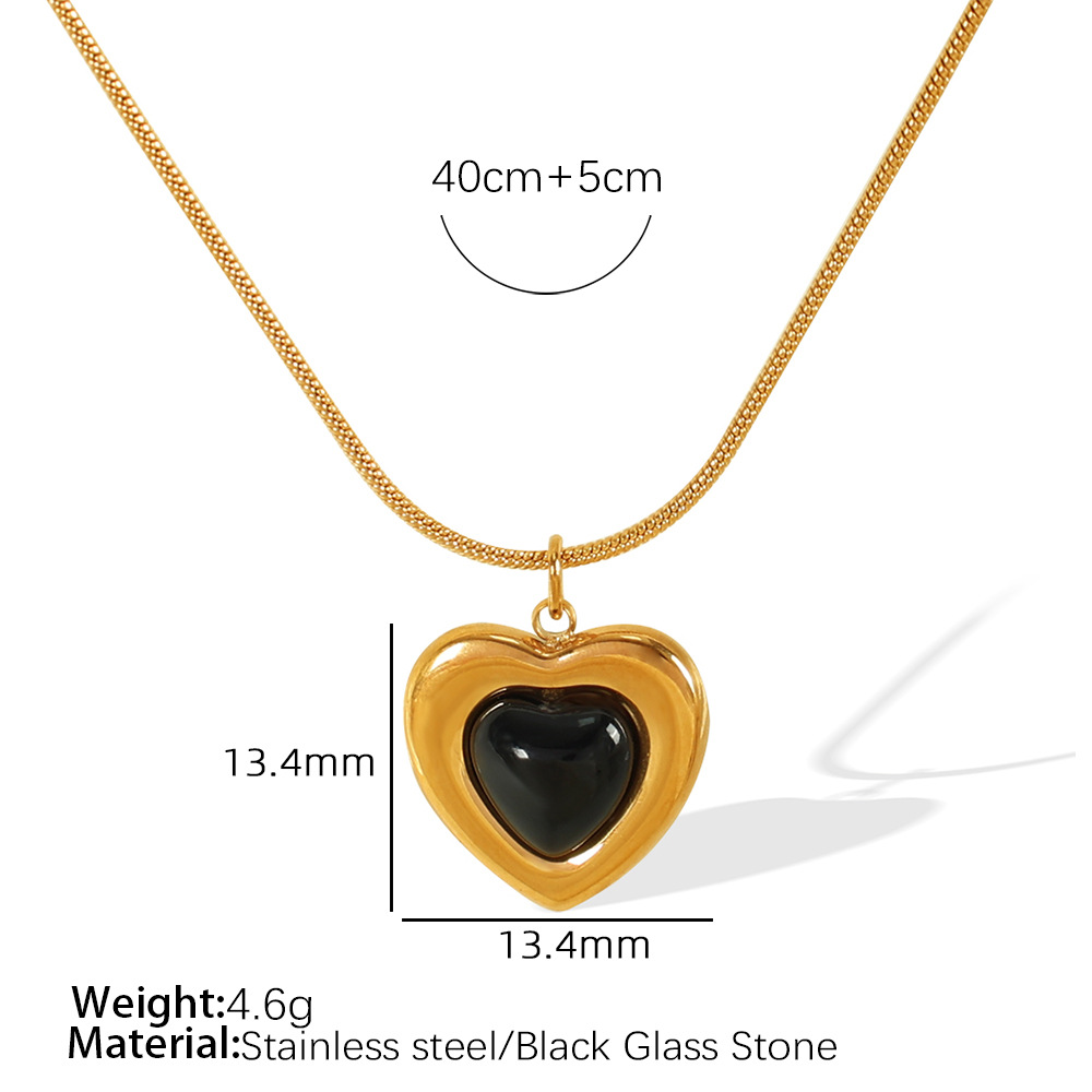3:Glass stone gold necklace