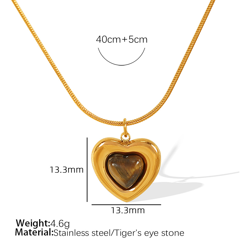 4:Tiger's eye gold necklace