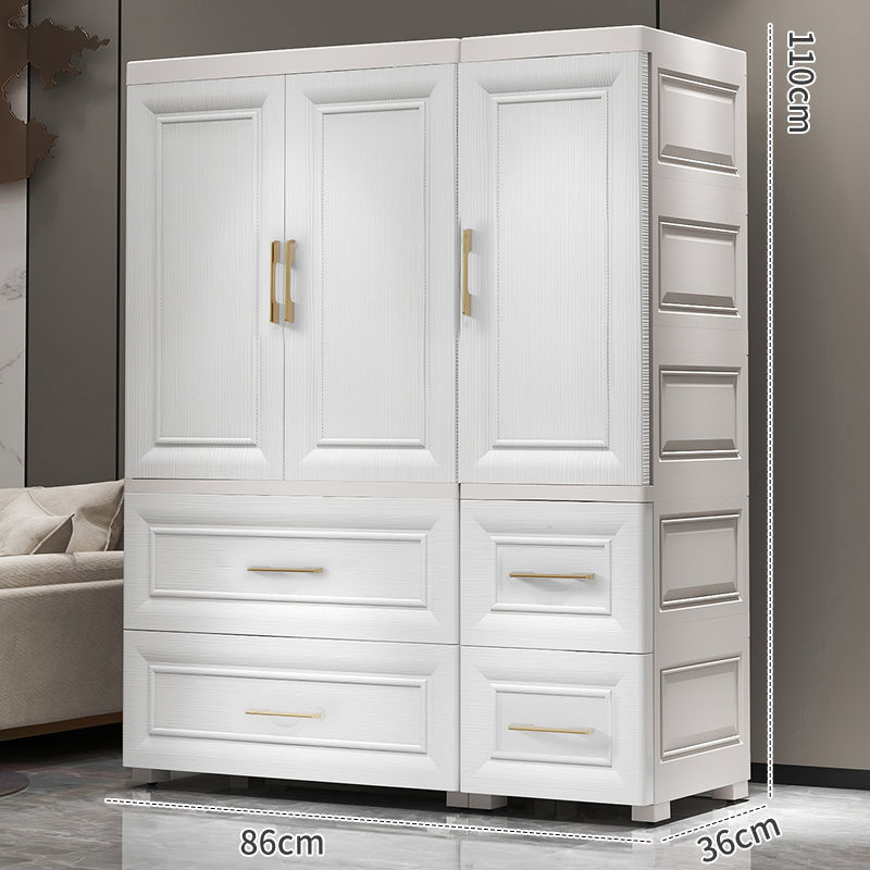 86 wide European White (3 open door  2 large draw  2 small draw)
