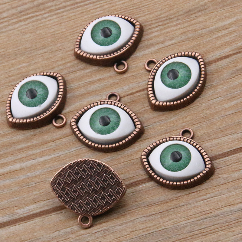 Antique copper color -Green eye