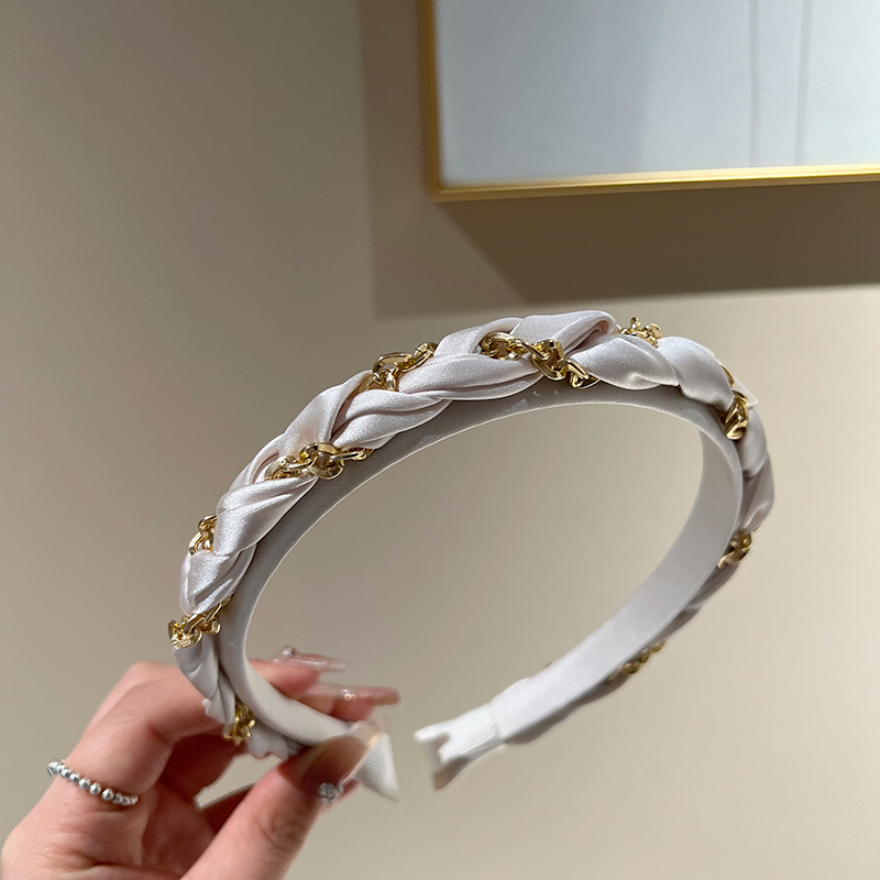 5:Beige chain braid headband