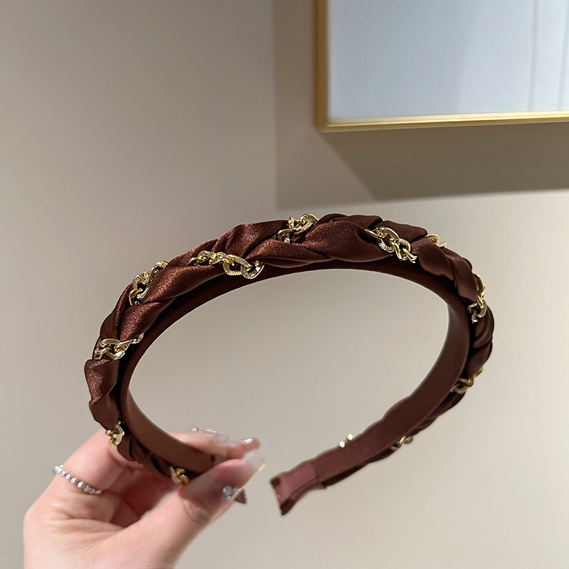 Brown chain braid headband