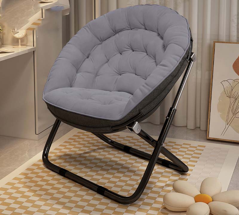 Dark grey - Dormitory lounge chair upgraded washless flocking fabric