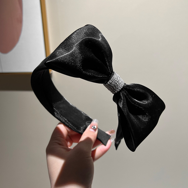 Black mesh side bow headband