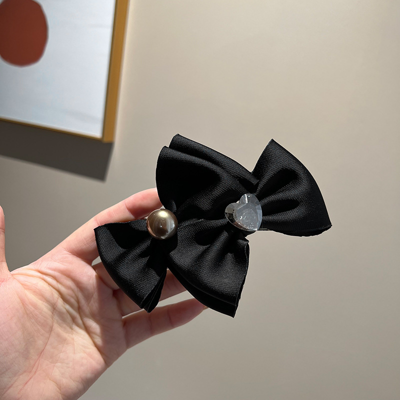 Black double bow spring clip