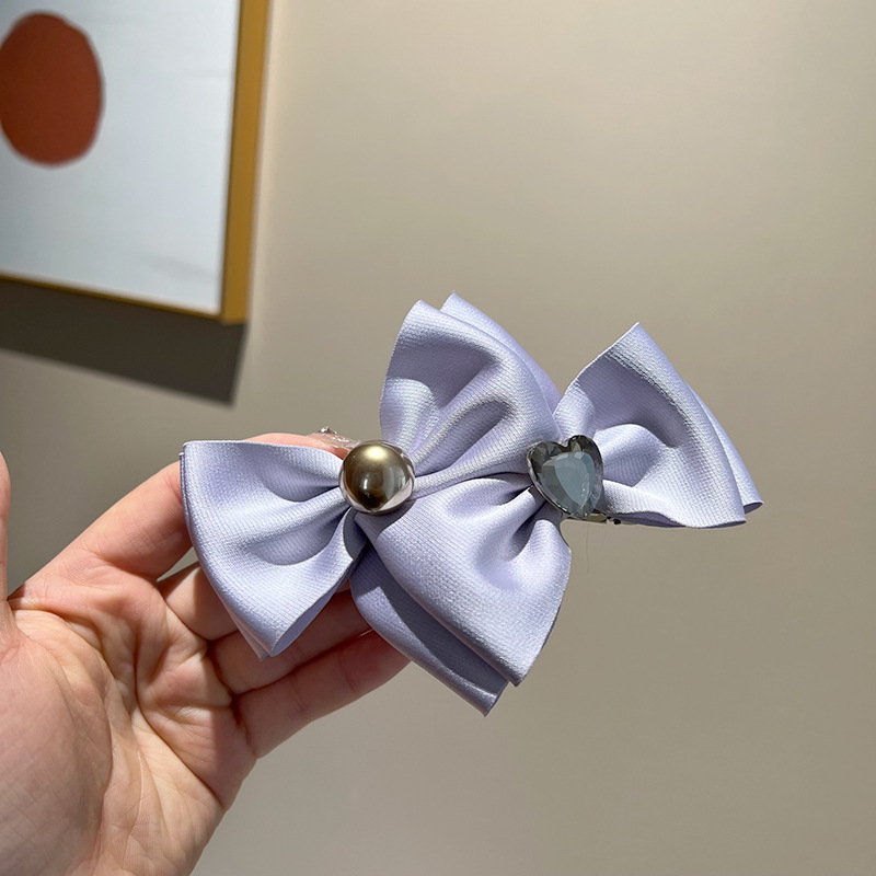 18:Purple double bow spring clip