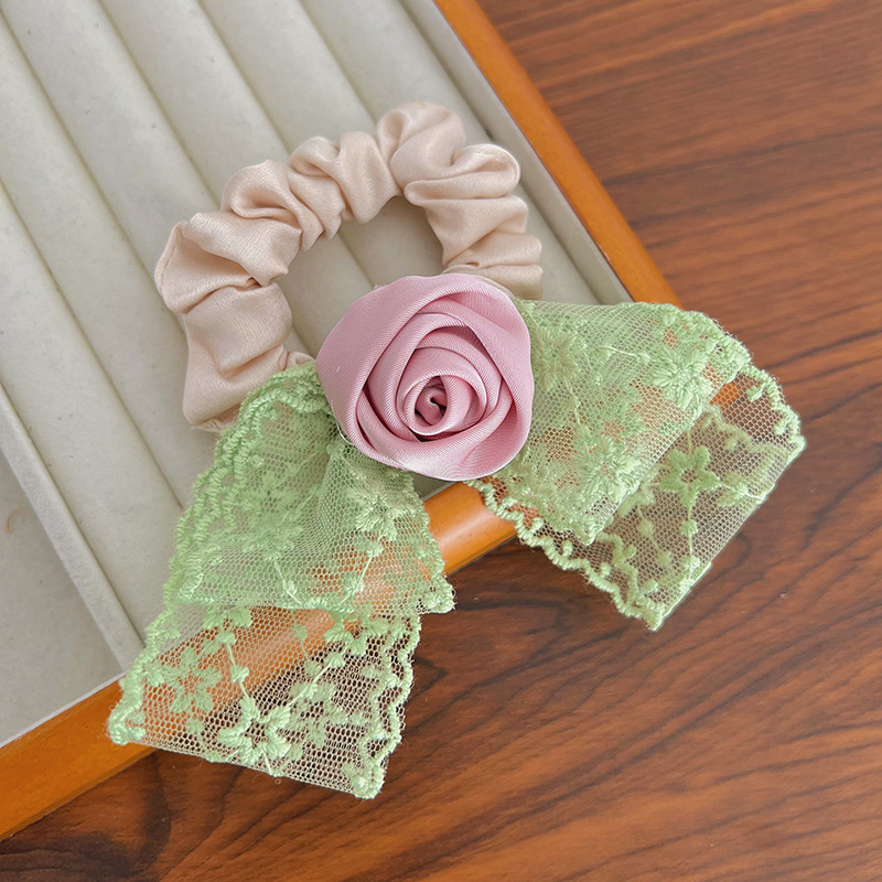 5:Green sheer bow scrunchie