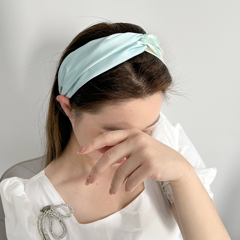Blue tie dye cross headband