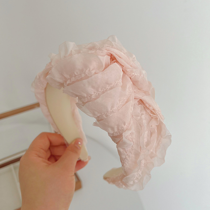 Light pink mesh knotted headband
