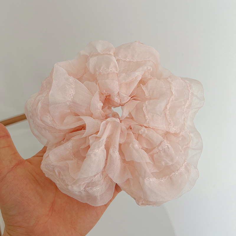 Light pink mesh scrunchie
