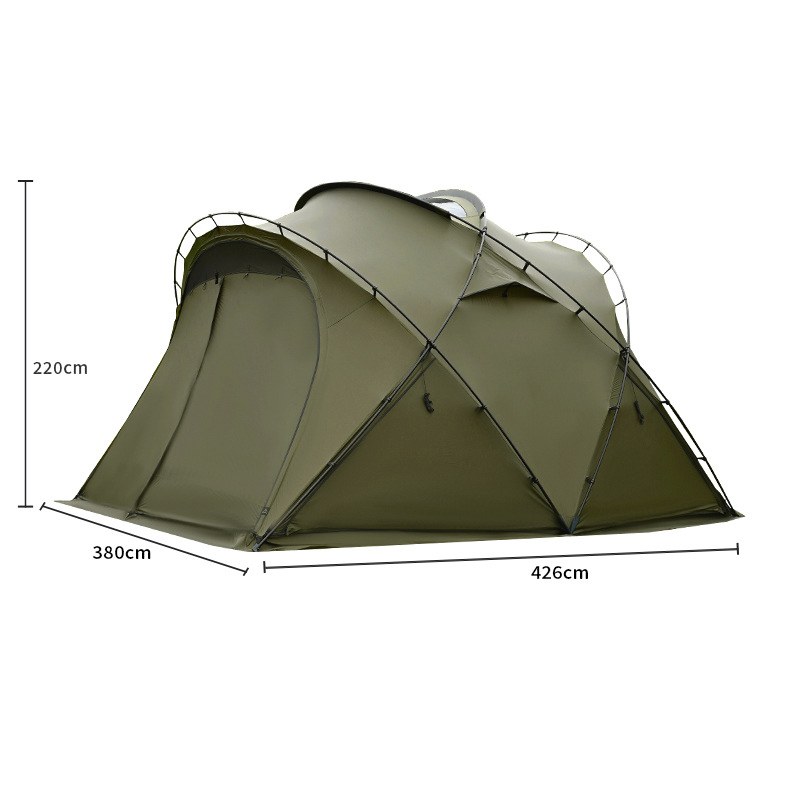 4.26x3.8x2.2 Large hemisphere main tent dark green