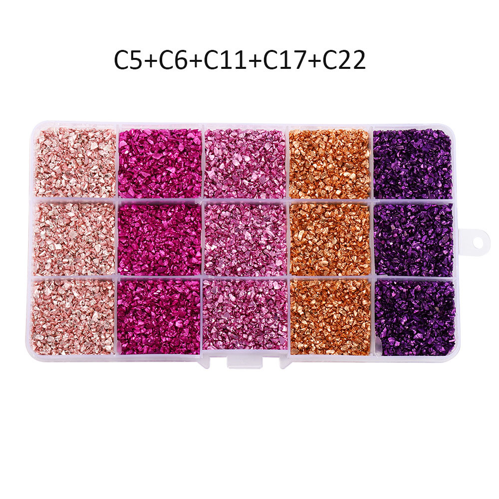 5 color crushed stone red and pink