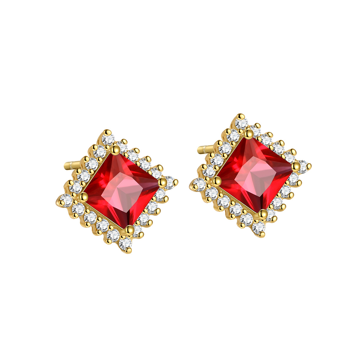 10:Yellow gold red stone