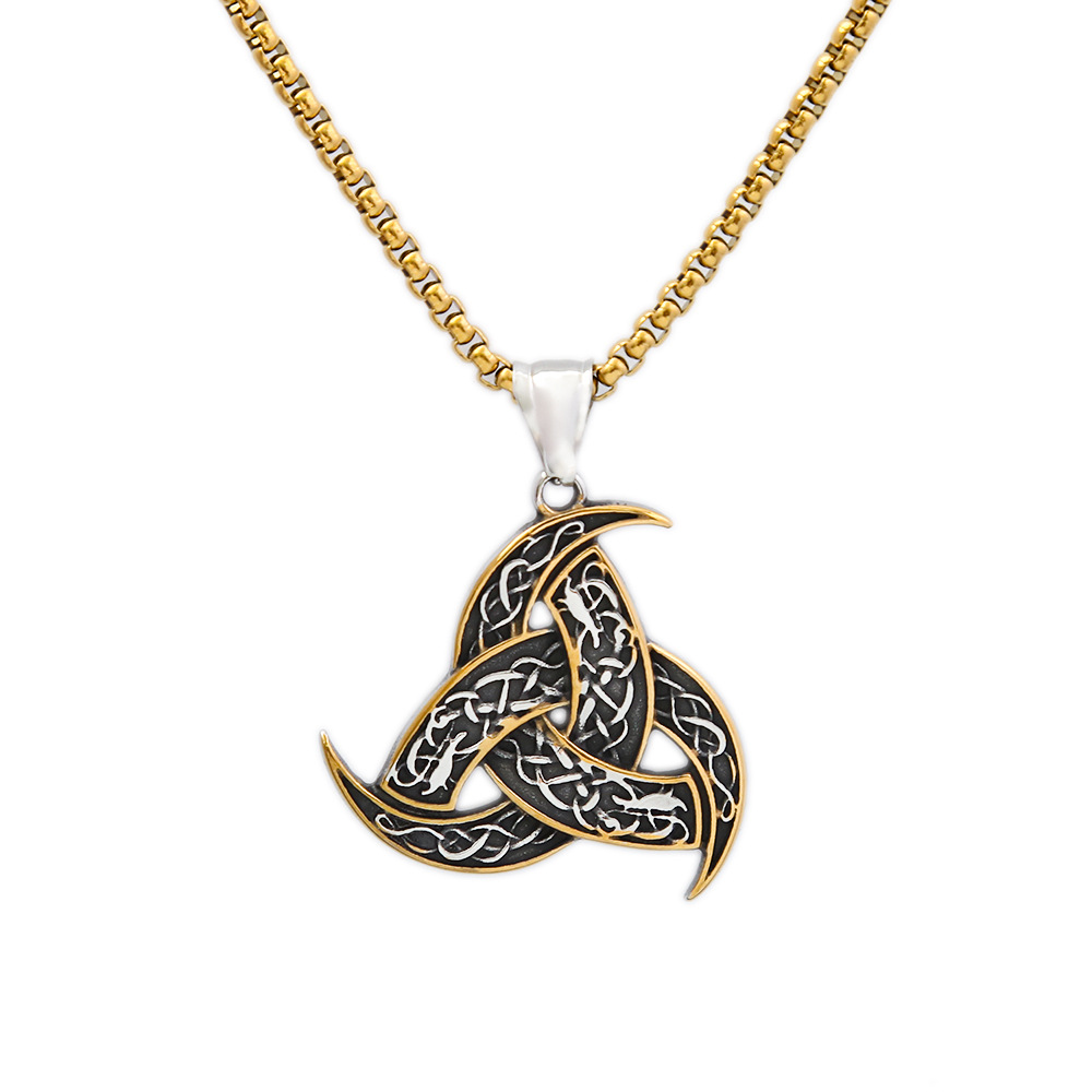 A gold pendant and gold chain