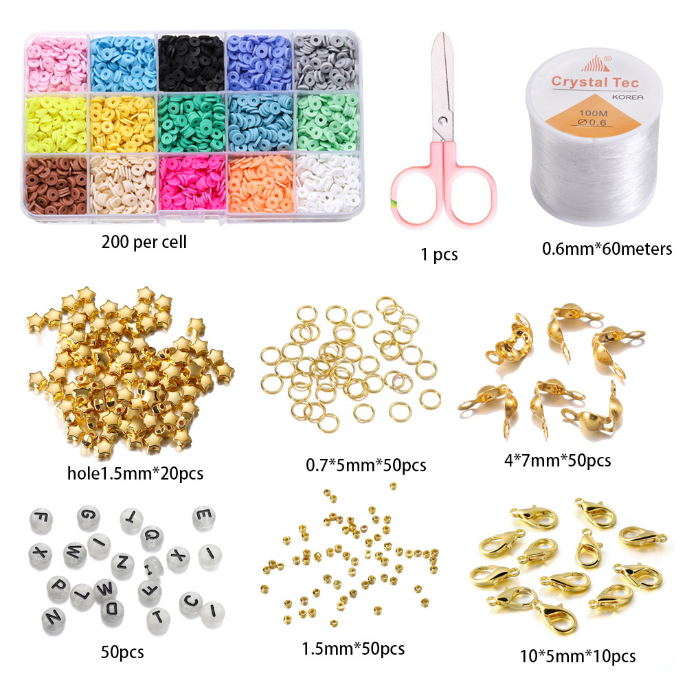 6:15 cells polymer clay sets 01 types (200 per cell)   accessories