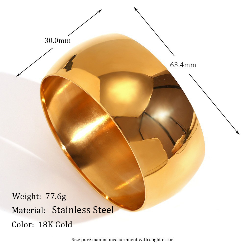 30mm wide glossy bracelet inner diameter 64mm-gold