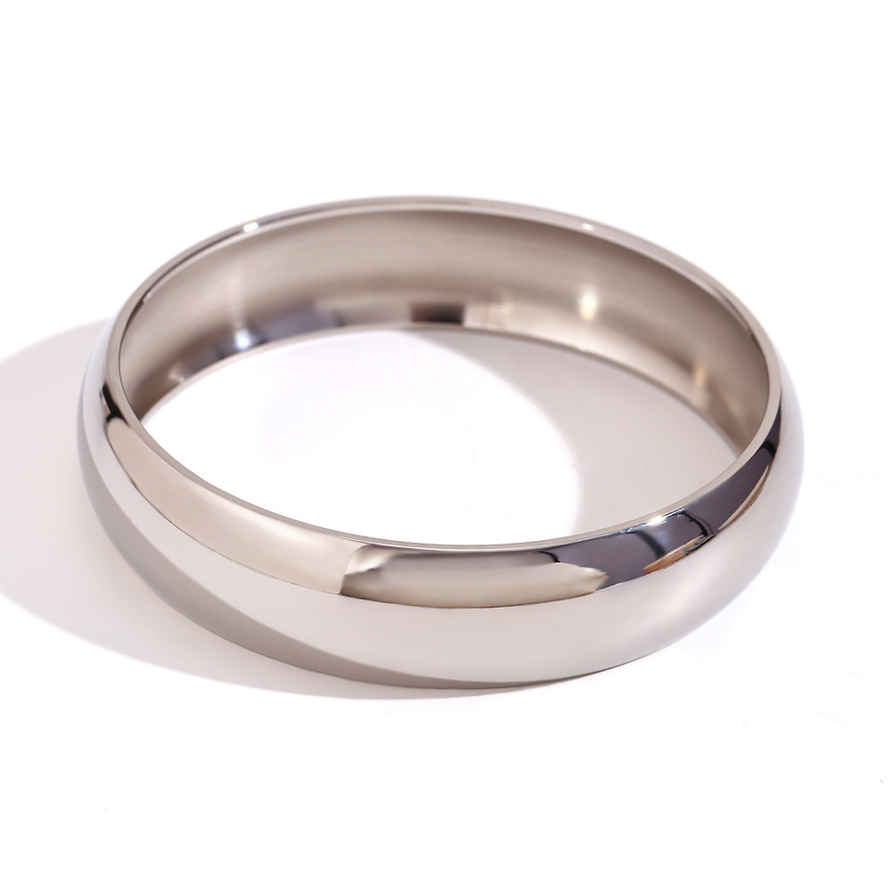 15mm wide smooth face bracelet inner diameter 60mm-steel color