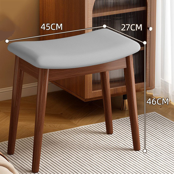 Walnut color light grey stool top