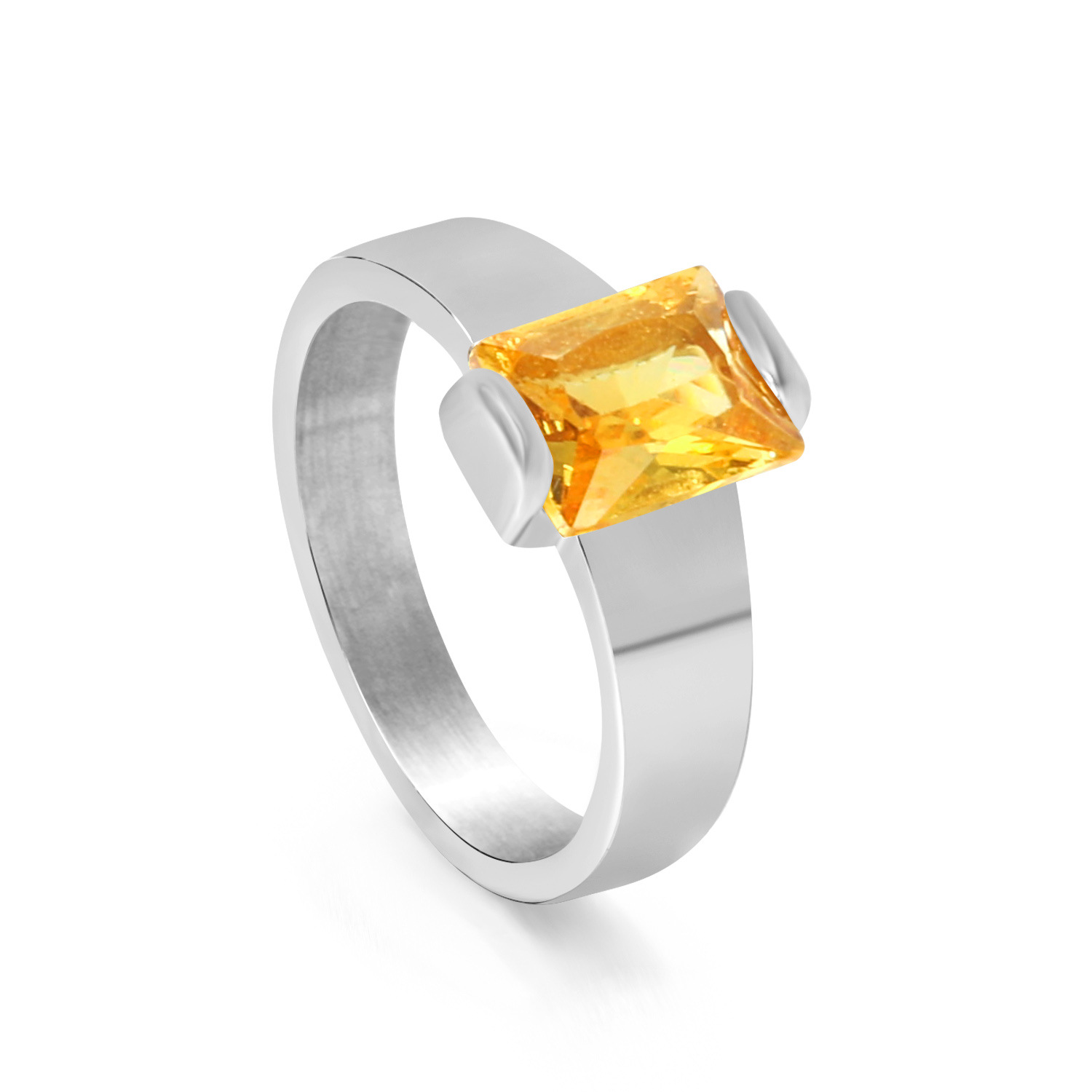 Yellow diamond ring steel RI1455Y6-9S No. 6