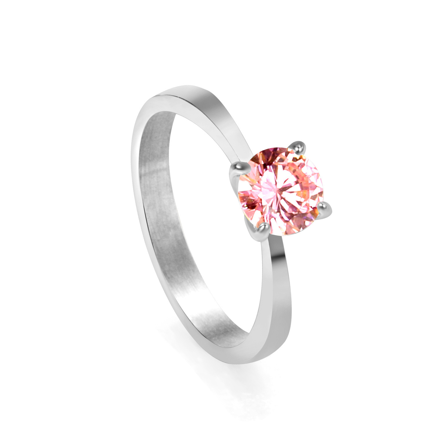 Pink diamond ring Steel RI1448F6-9S No. 6