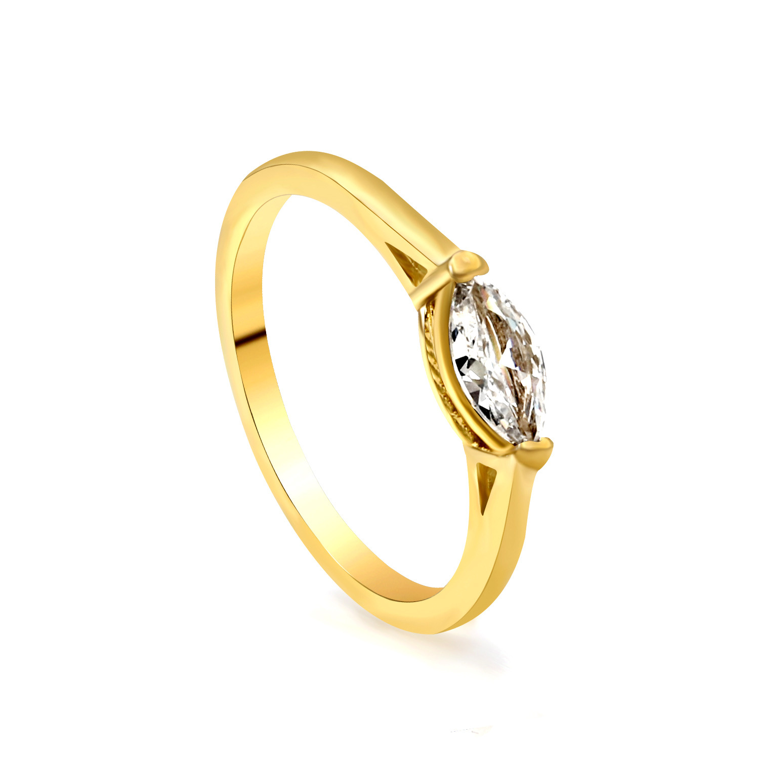 Gold and white diamond ring RI145106-9G No. 8