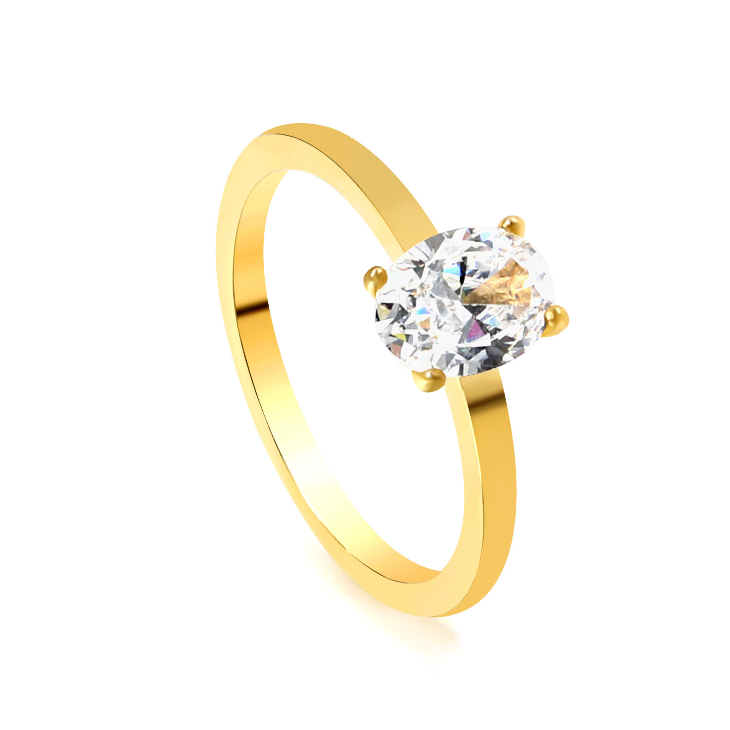 Gold white diamond ring RI145306-9G No. 6