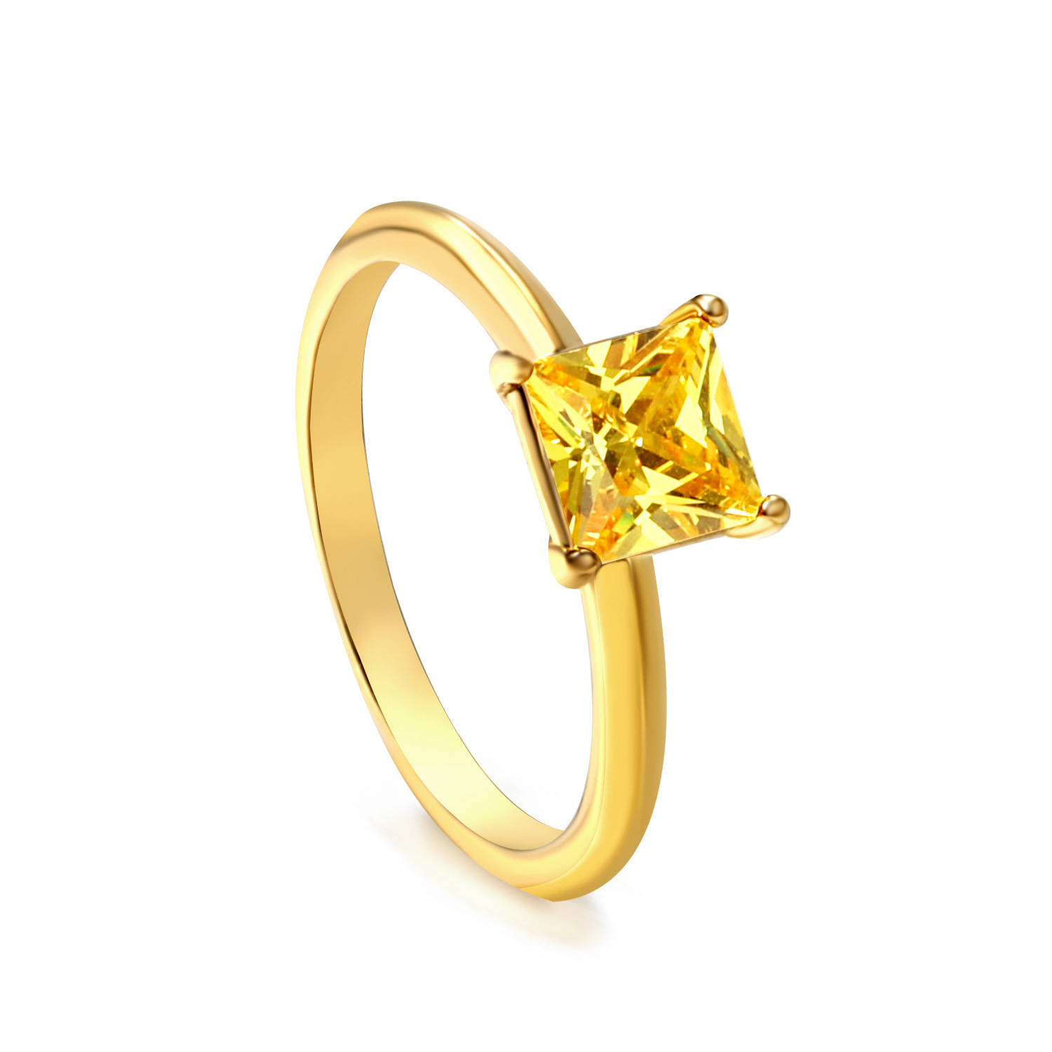 Gold square yellow diamond ring RI1450Y6-9G No.8