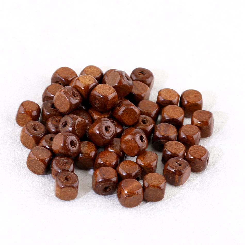 Wooden beads cube (medium coffee)