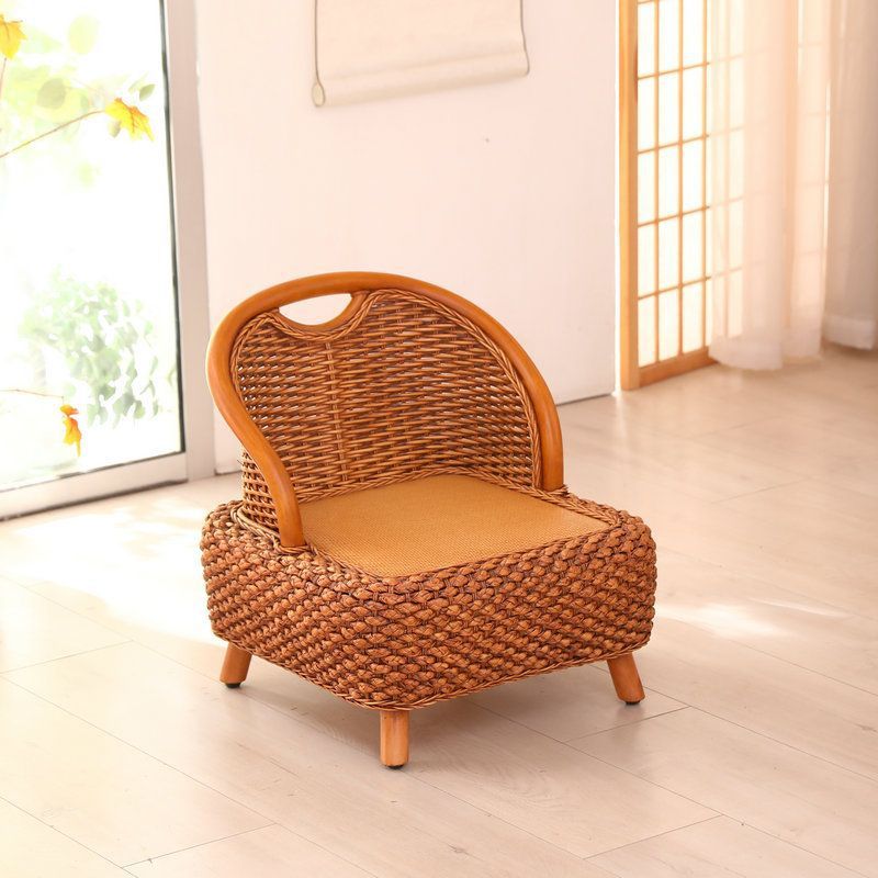 Coffee color low back chair sitting height 23cm