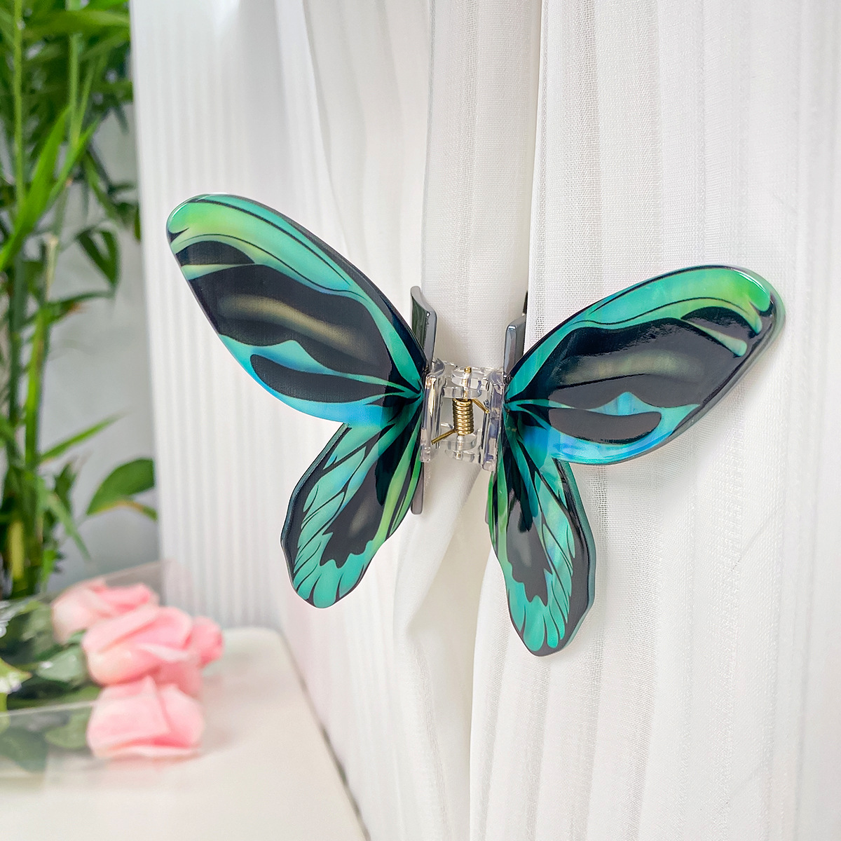 Blue and green Morpho butterfly