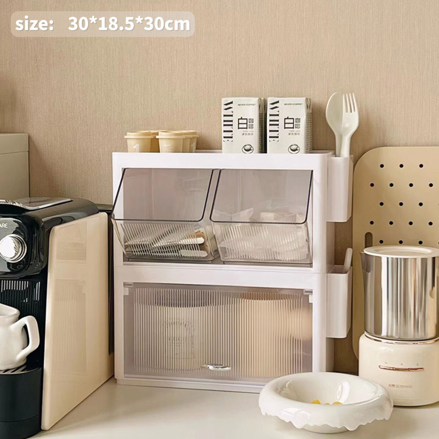 White [ tea shelf   cup shelf ] add order to send 2 side hanging boxes