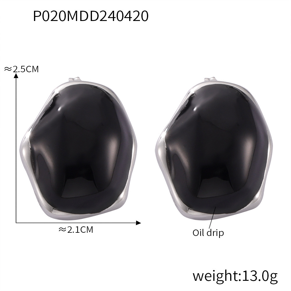 Steel black earrings