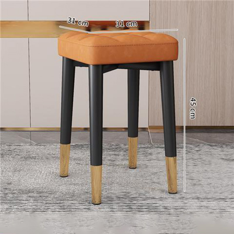 (Vitality Orange - technology cloth) Black gold stool legs