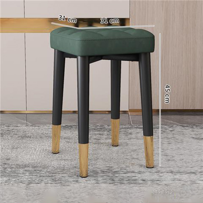 (agate green - technology cloth) black gold stool legs