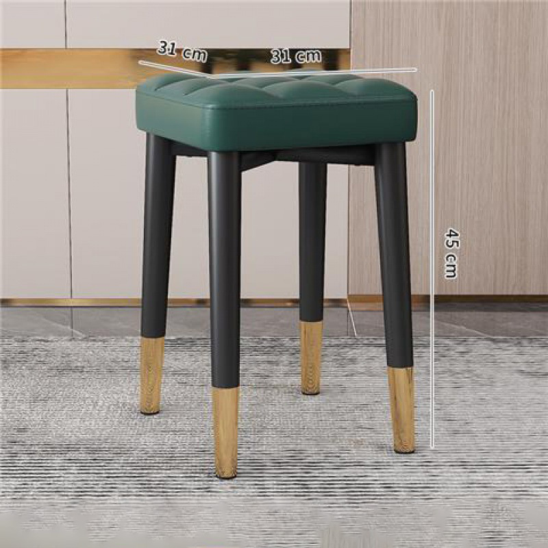 (agate green - Napa leather) black gold stool legs
