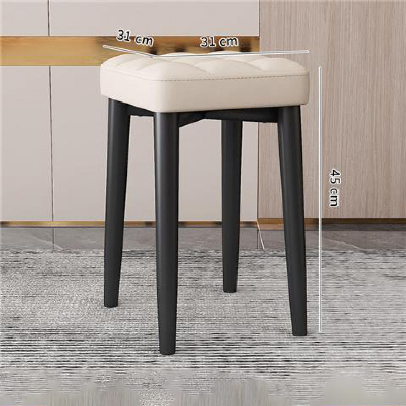 (Linen white - technology cloth) All black stool legs