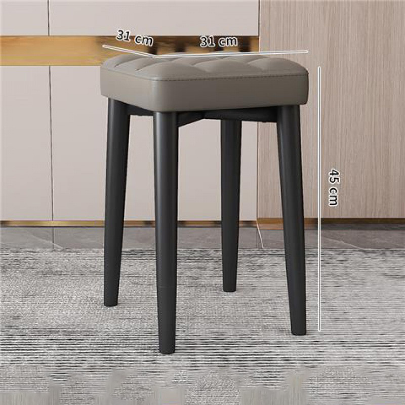 (Mystery Grey - Nappa leather) All black stool legs
