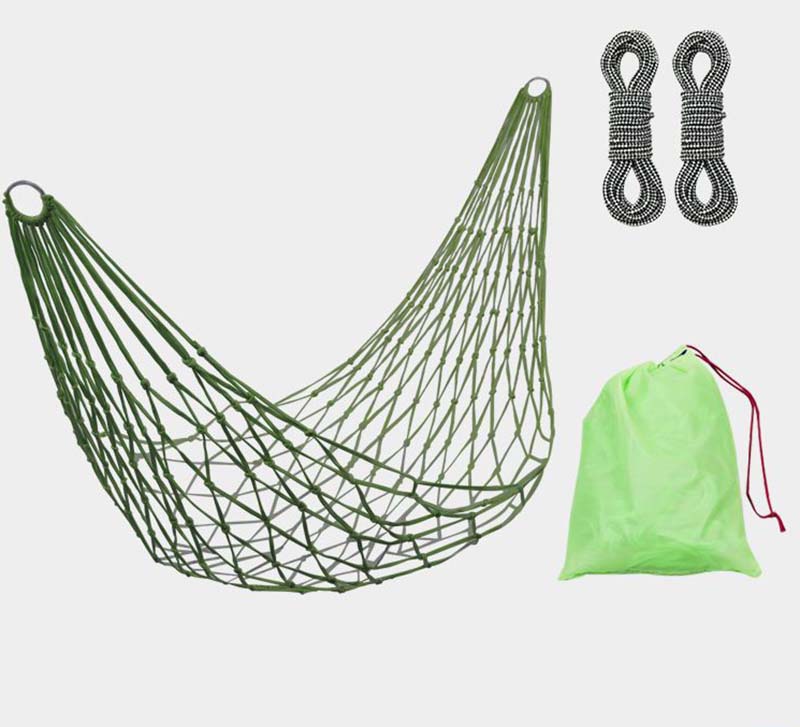 Green reinforced storage bag   rope length 230cm 10 strands of hanging net