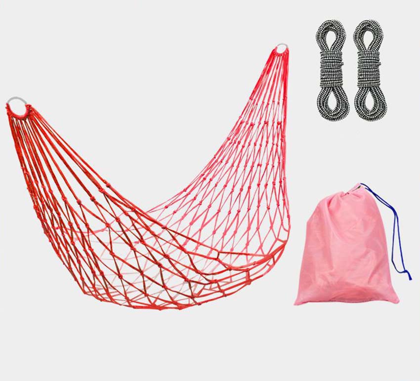 Red reinforced storage bag   rope length 230cm 10 strands of hanging net